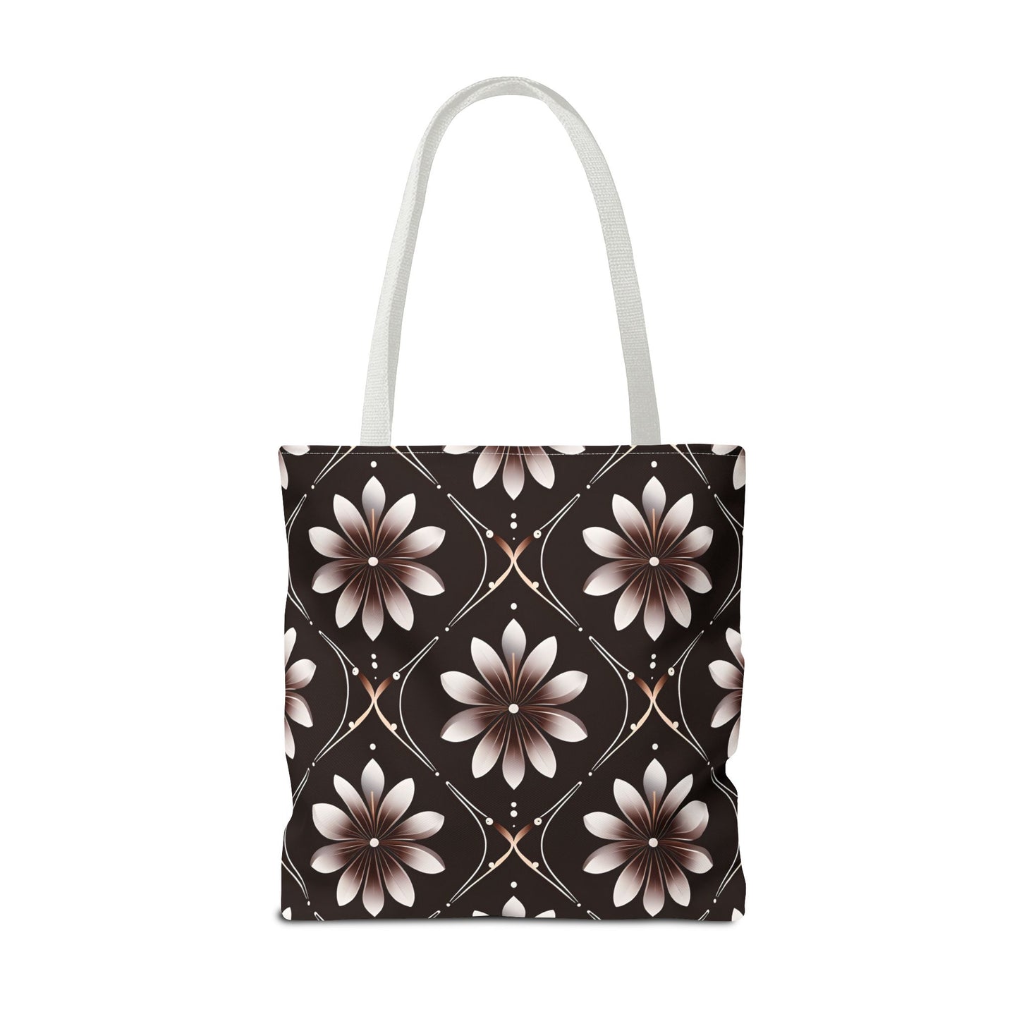 Bowie's Brown Floral Tile Tote Bag