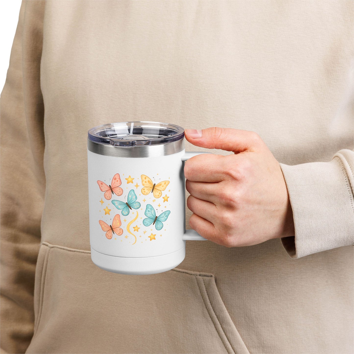Barb's Butterfly & Stars Coffee Mug Tumbler