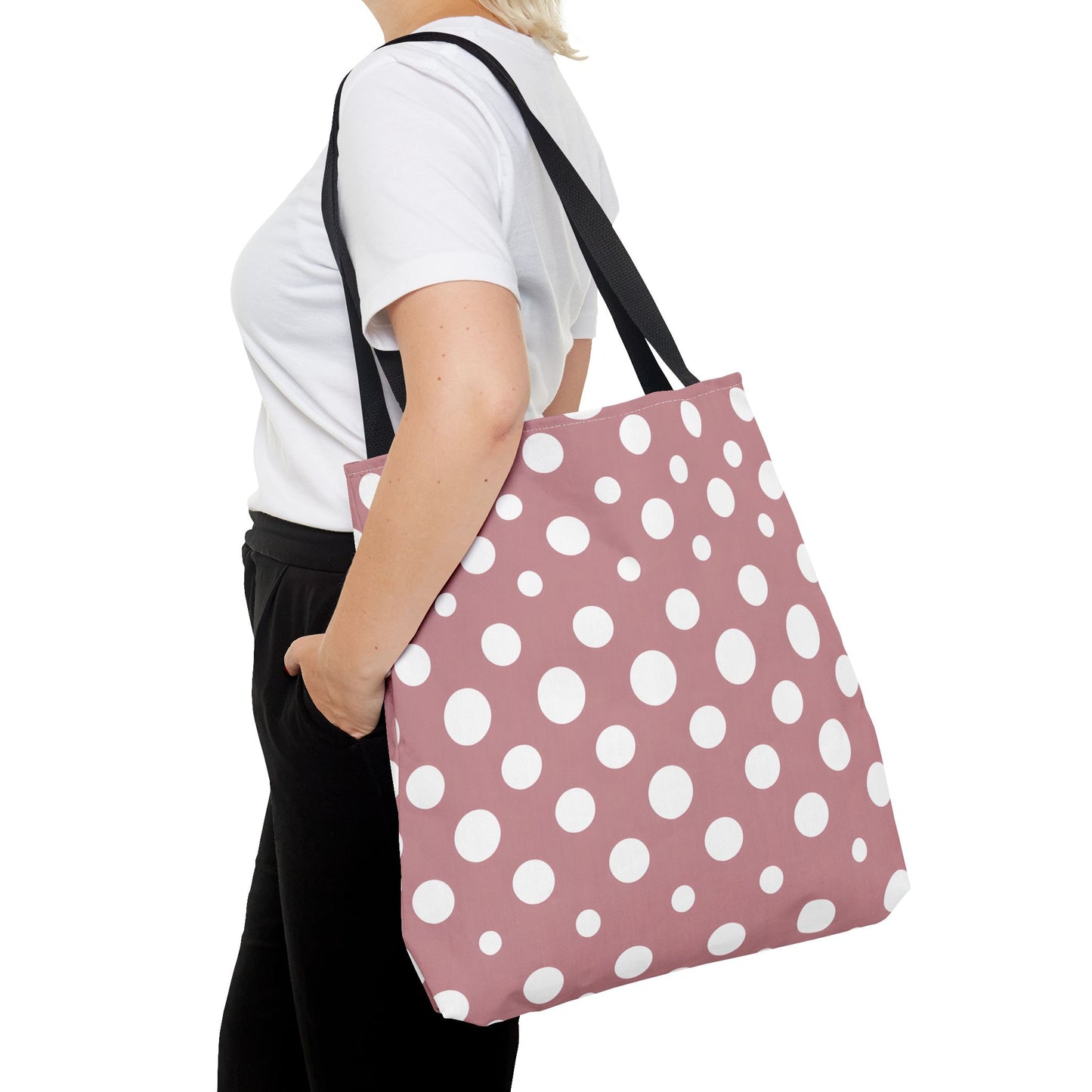 Chic Pink Polka Dot Tote Bag