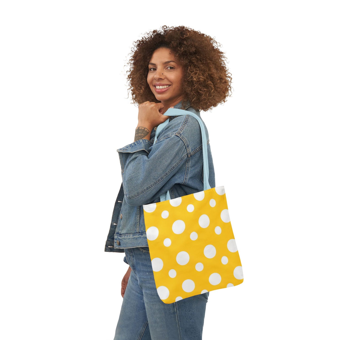 Yuki's Yellow Polka Dot Tote Bag