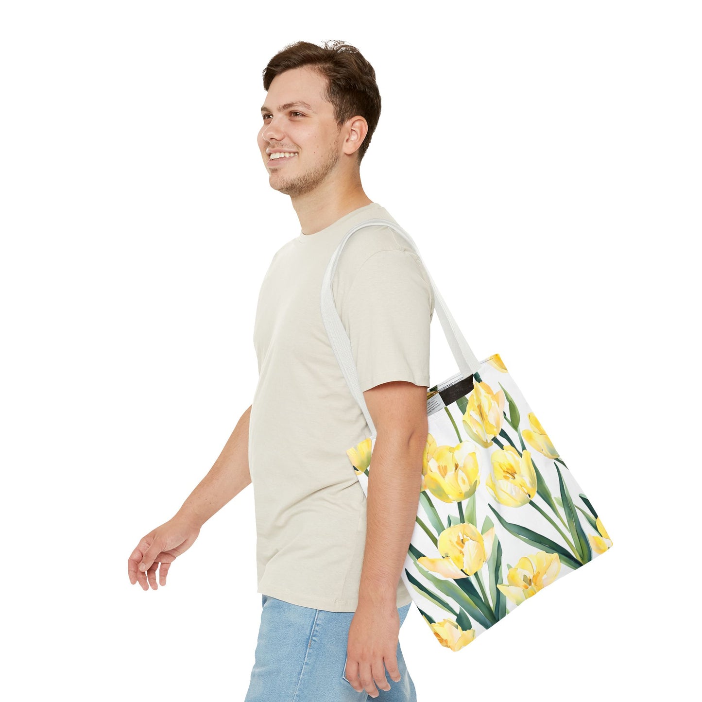 Yetta's Yellow Tulip Floral Tote Bag