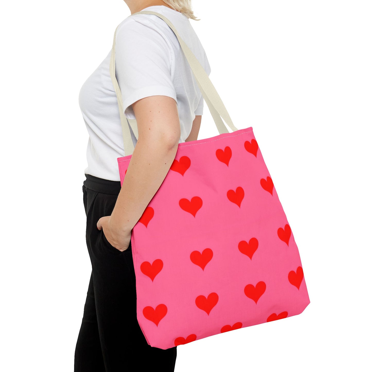 Paisley's Pink & Red Heart Tote Bag