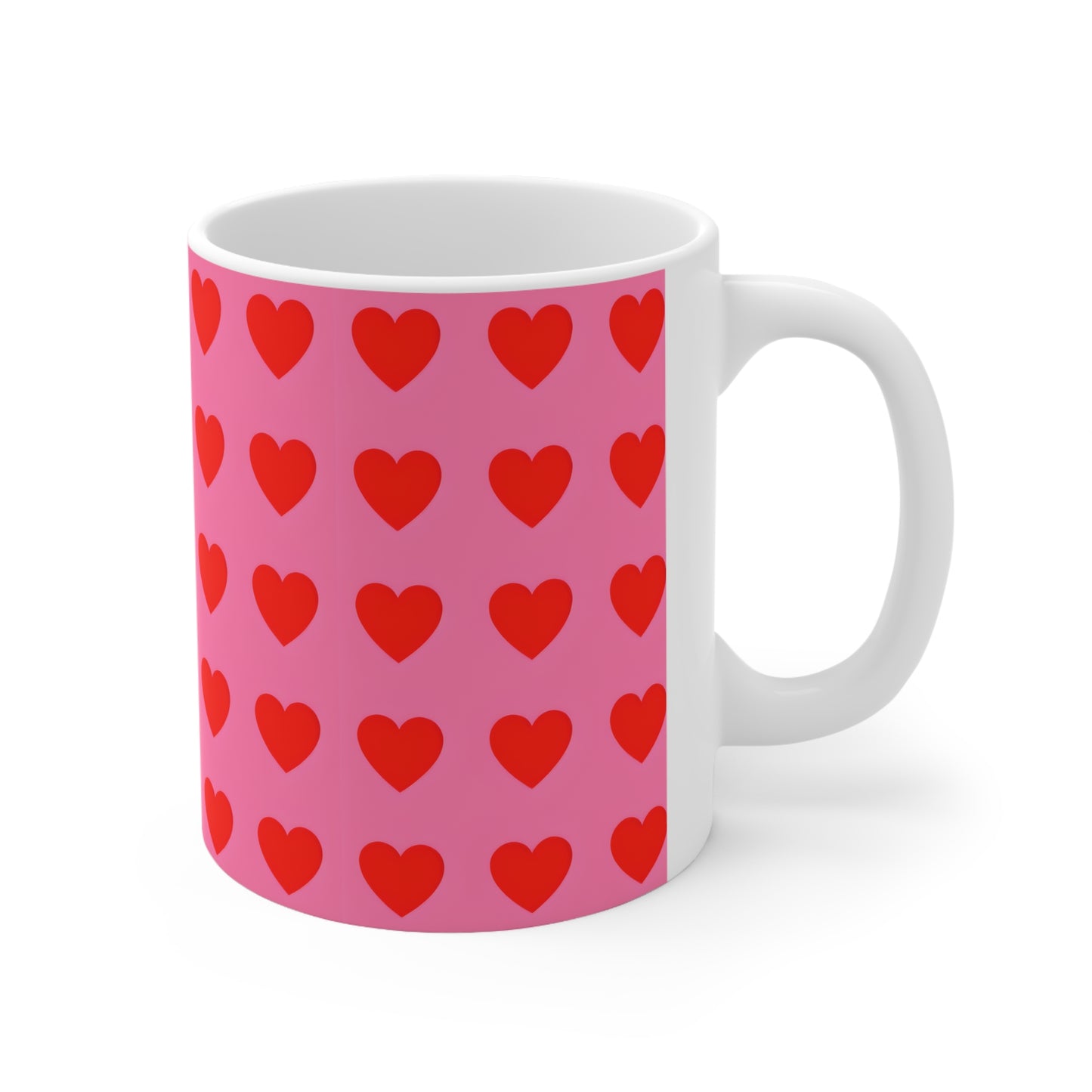 Priscilla's Pink Heart Ceramic Mug, Coffee Cup
