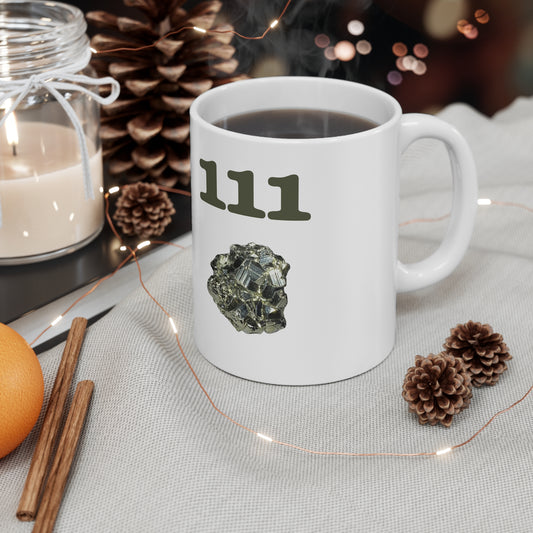 111 Pyrite Ceramic Mug, Coffee Cup