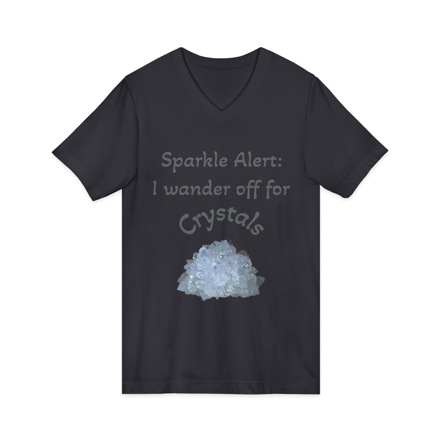 Suzie's "Sparkle Alert: I wander off for Crystals' Women's V-Neck Adult Shirt
