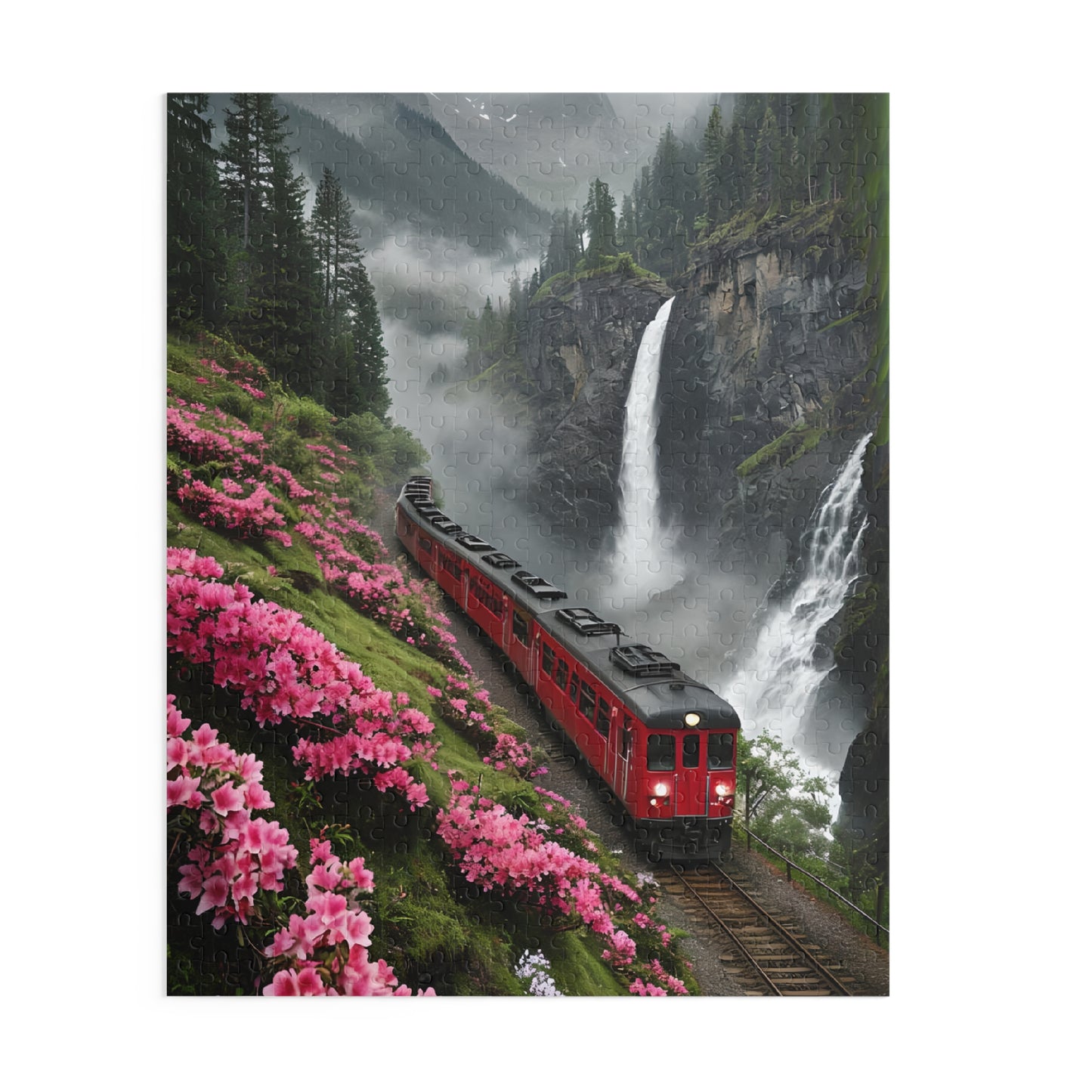 Train in Valley 500 Piece Jigsaw Puzzle