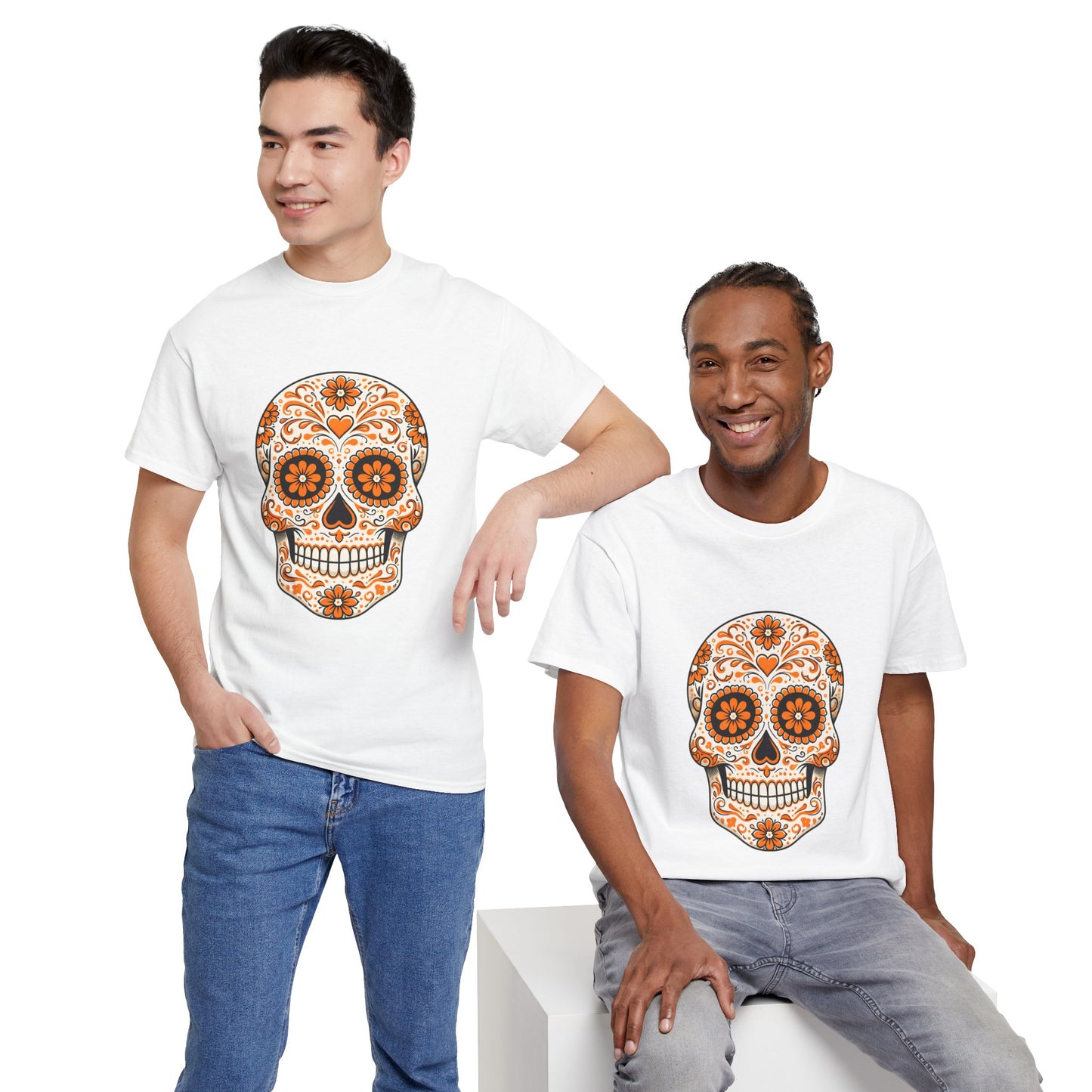 Ophelia's Orange Sugar Skull Adult Shirt