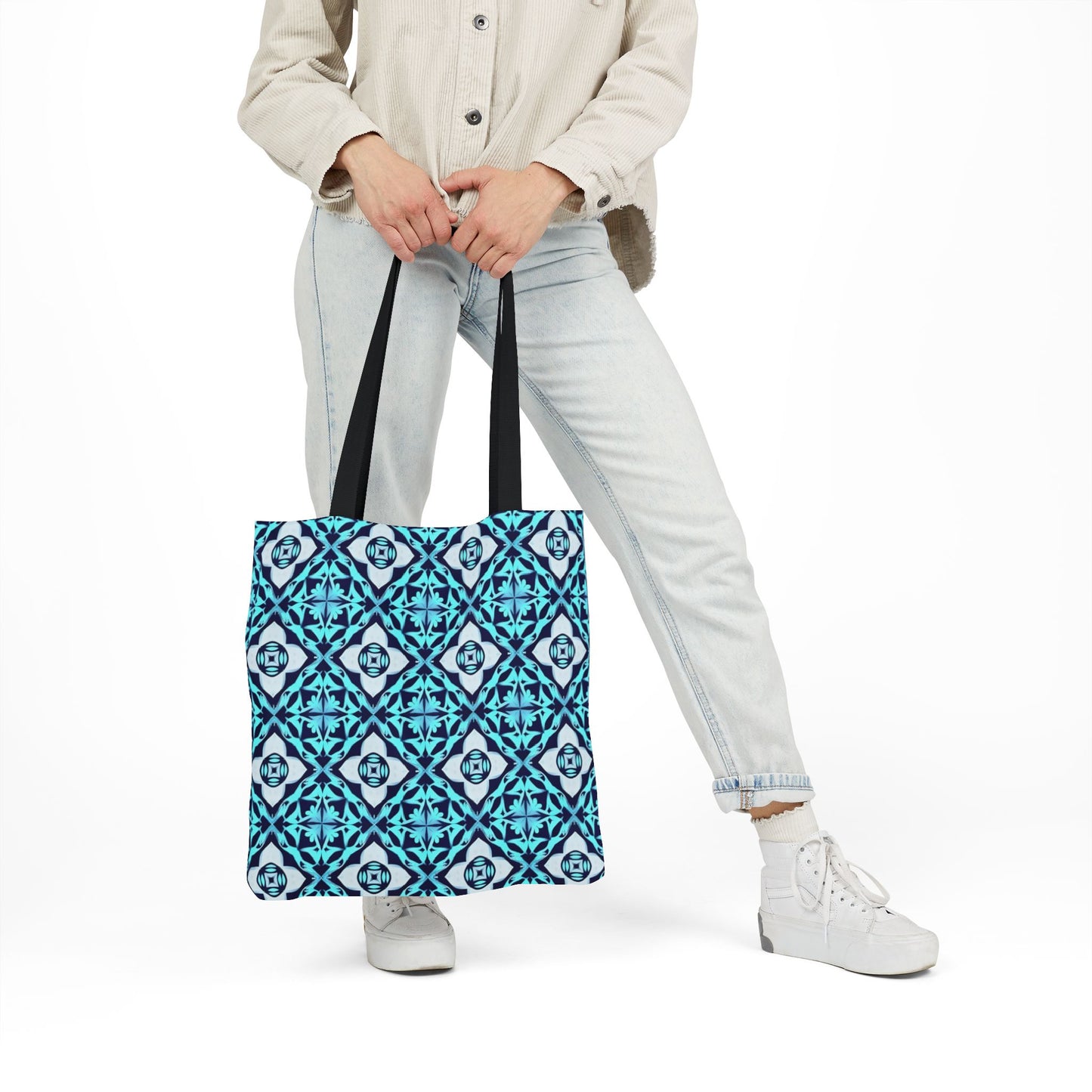 Gaia's Blue Geometric Tote Bag