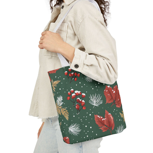 Holly's Holiday Floral Tote Bag