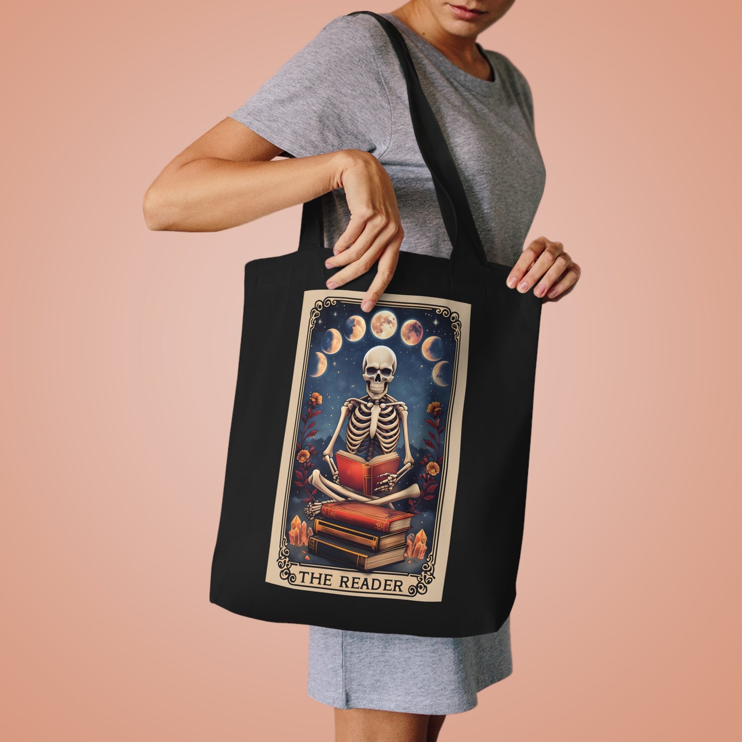 Mazie Skeleton Reader Tote Bag
