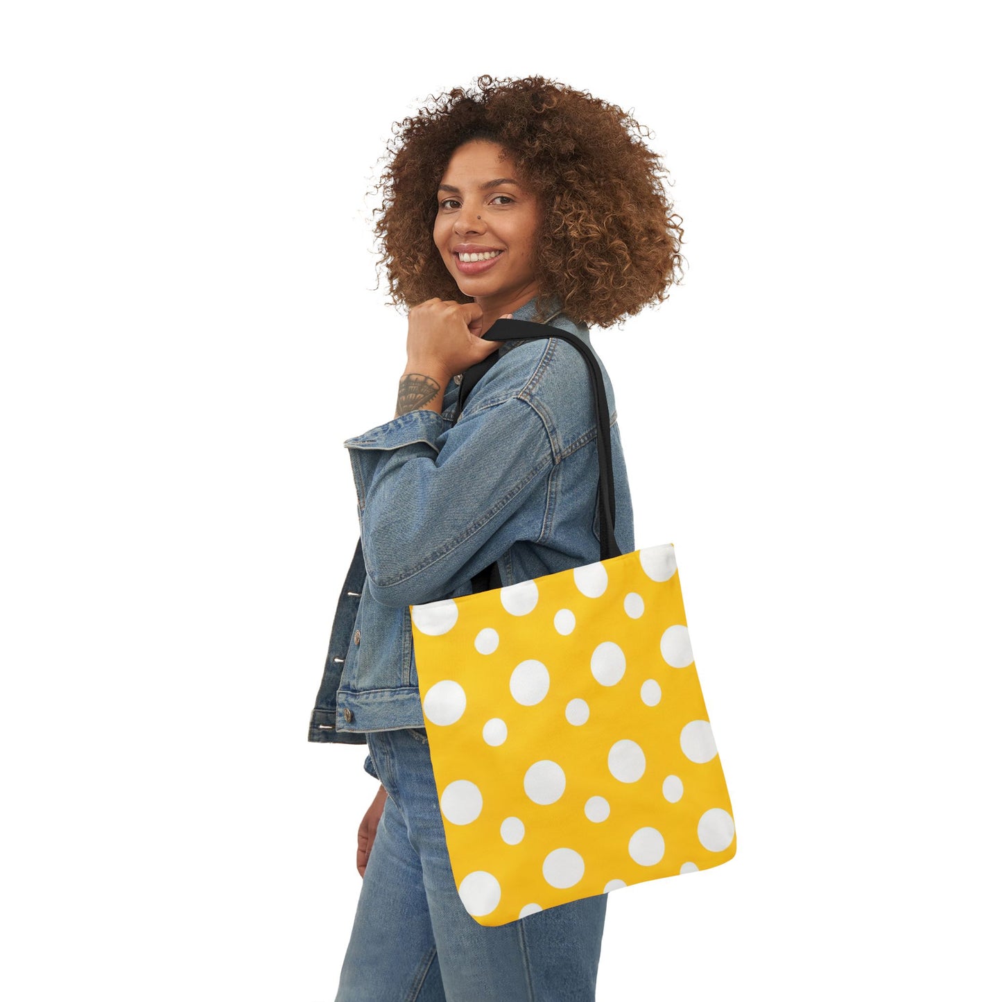 Yuki's Yellow Polka Dot Tote Bag