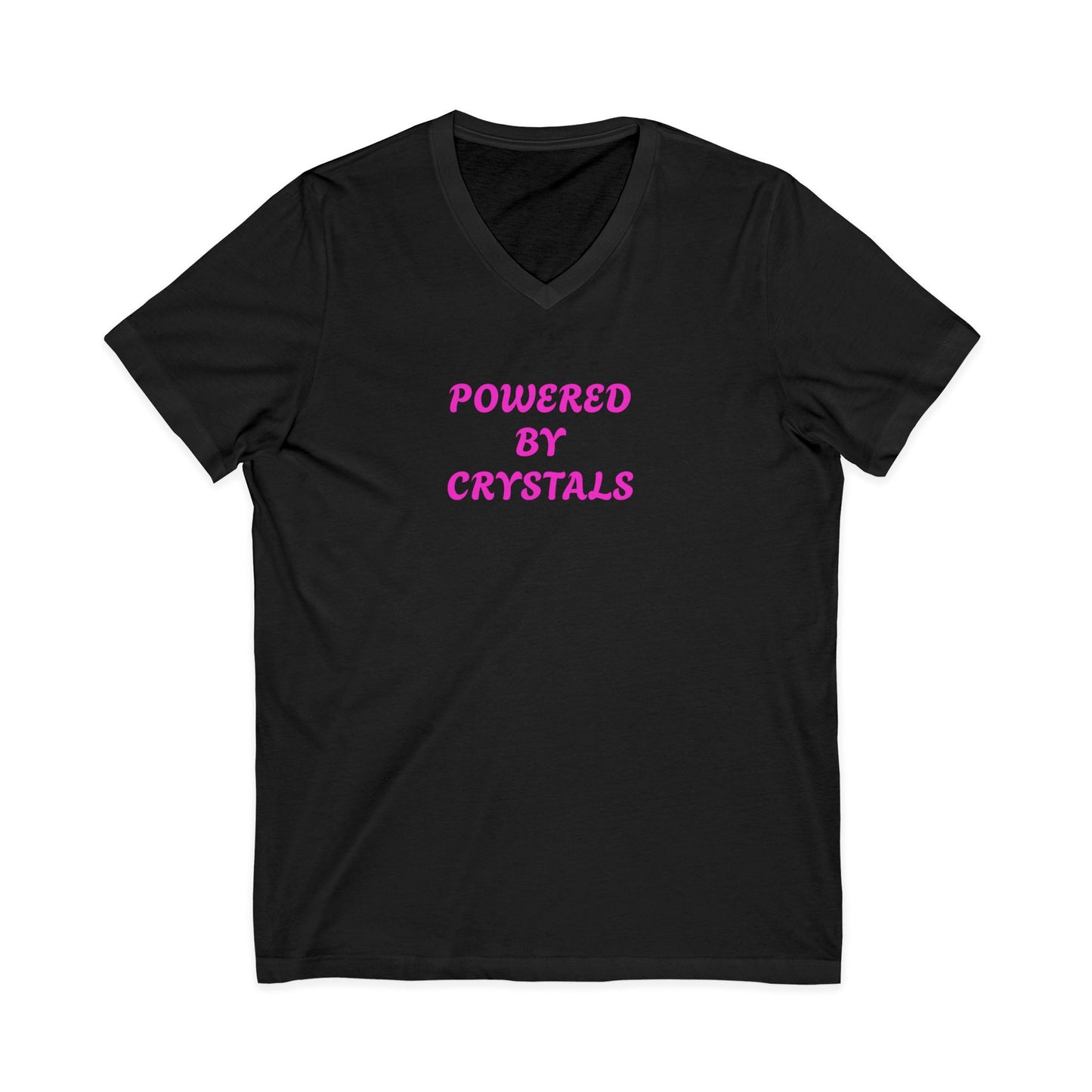 Powered by Crystals V-Neck Adult Shirt