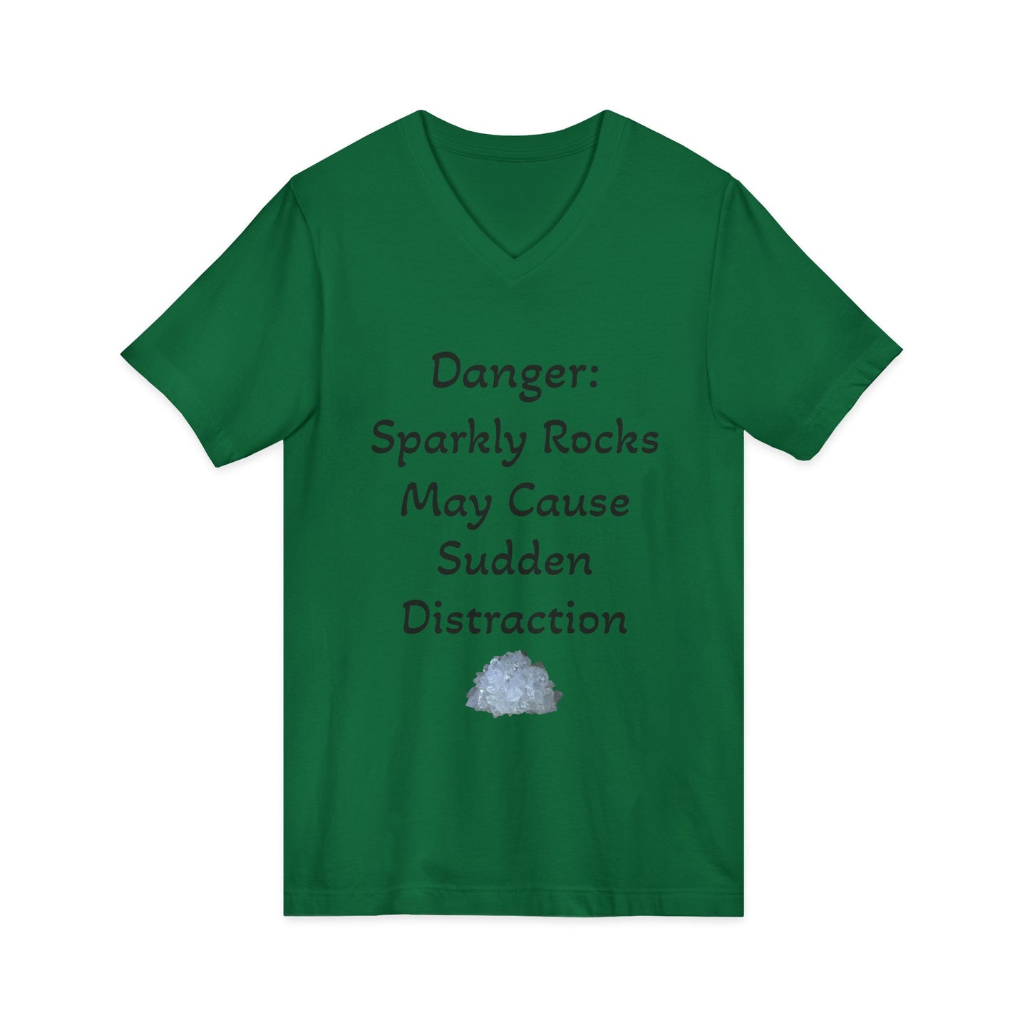 Diana's "Danger: Sparkly Rocks May Cause Sudden Distraction" Women's V-Neck Shirt