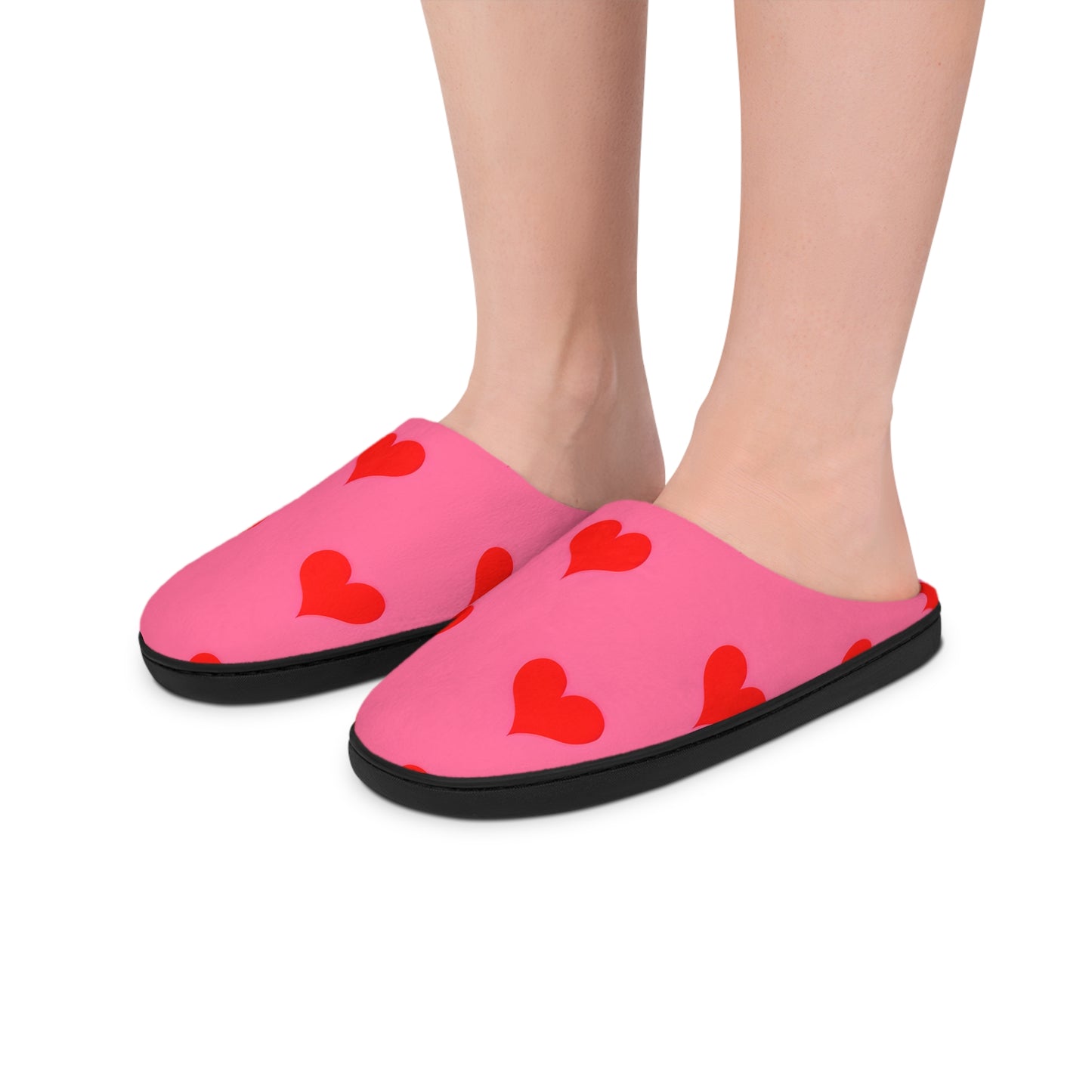 Poppy's Pink Heart Women's Indoor Slippers