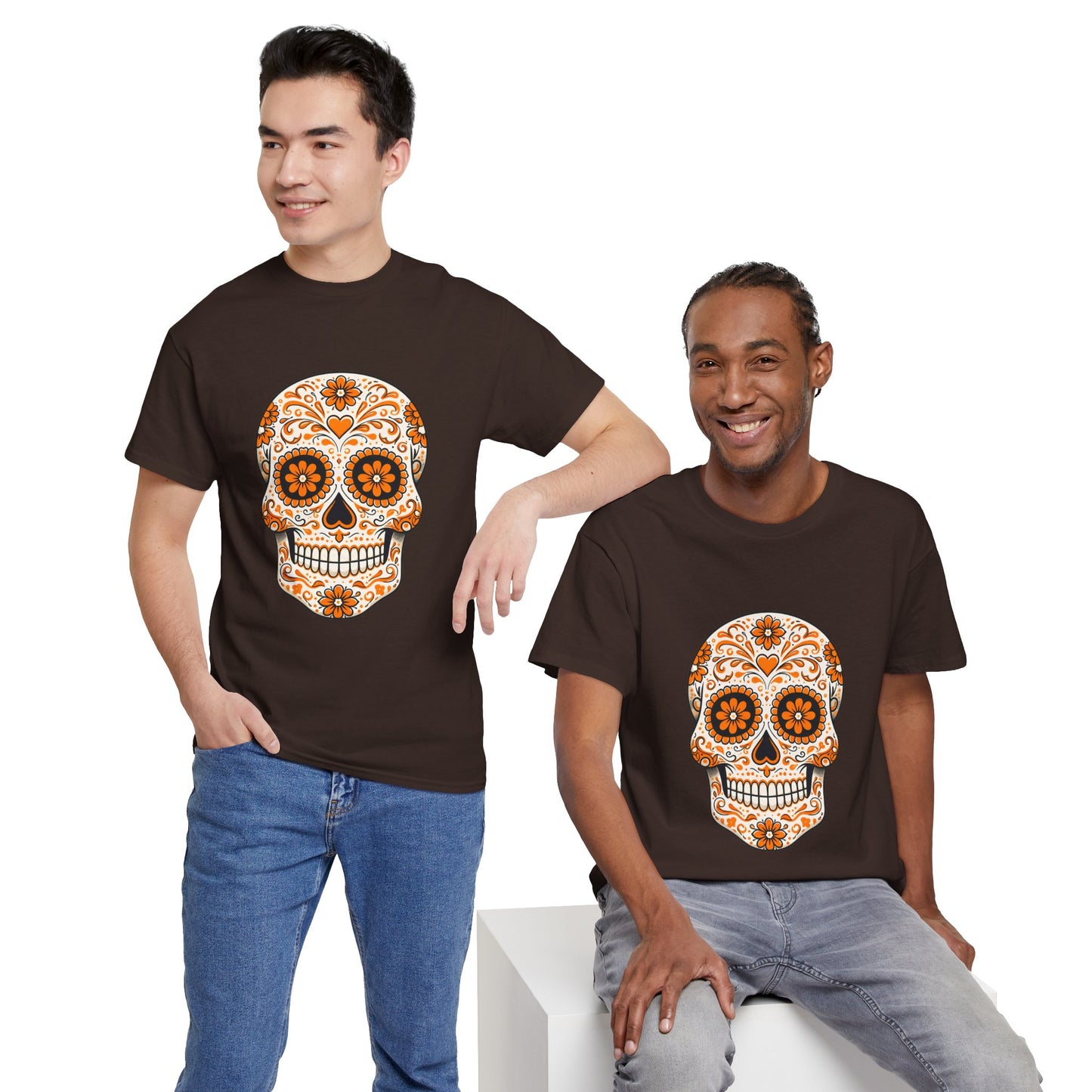 Ophelia's Orange Sugar Skull Adult Shirt