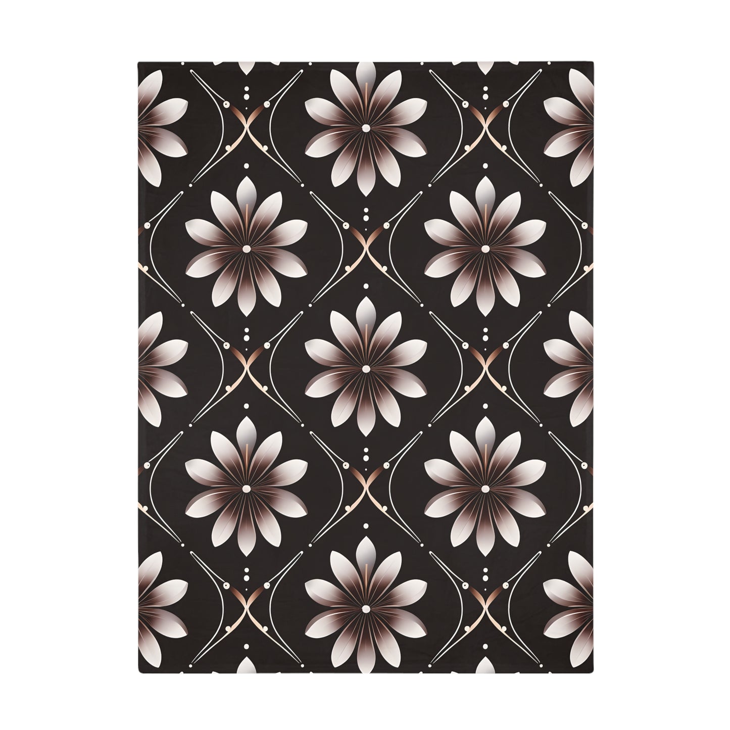Bonita's Brown Flower Plush Fleece Blanket