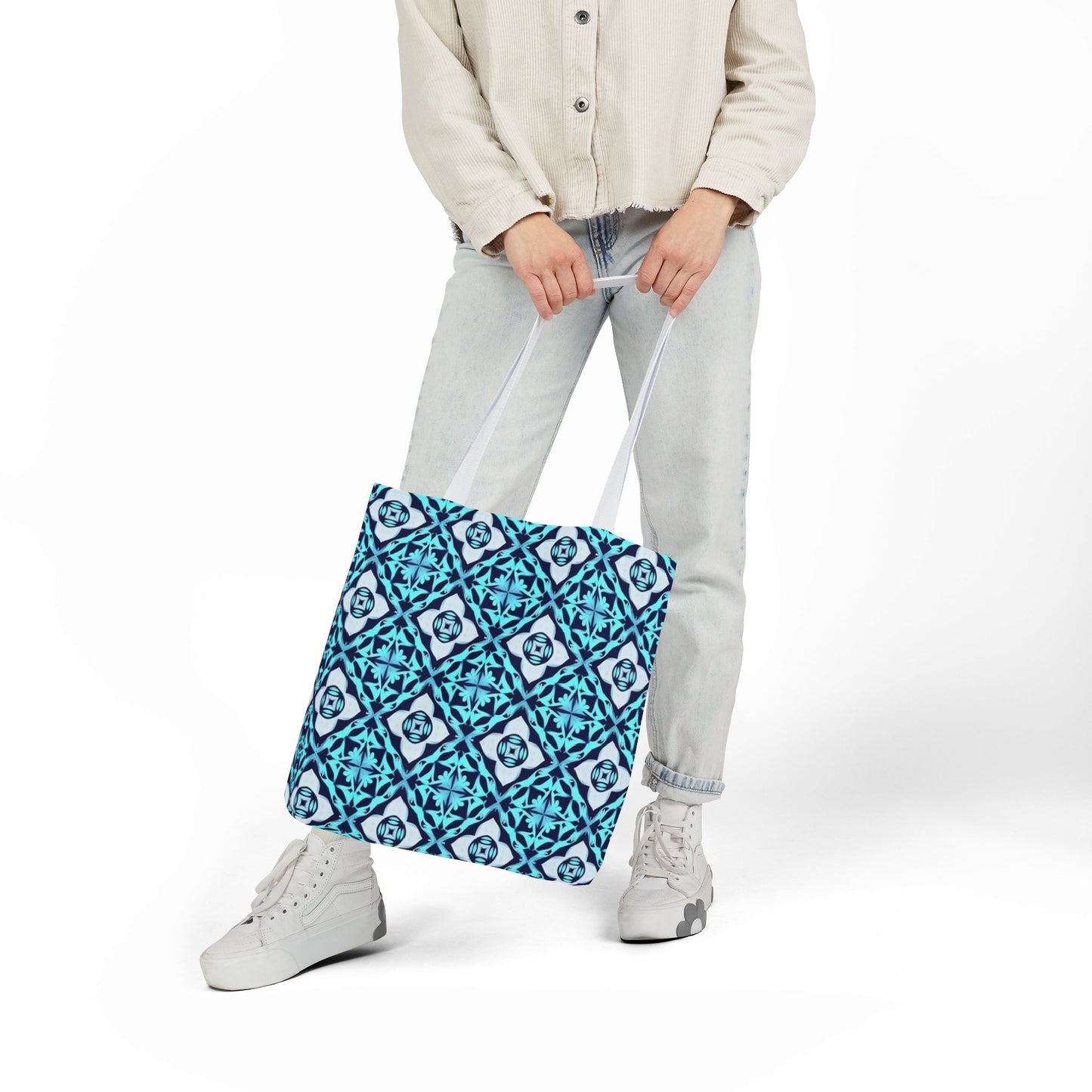 Gaia's Blue Geometric Tote Bag