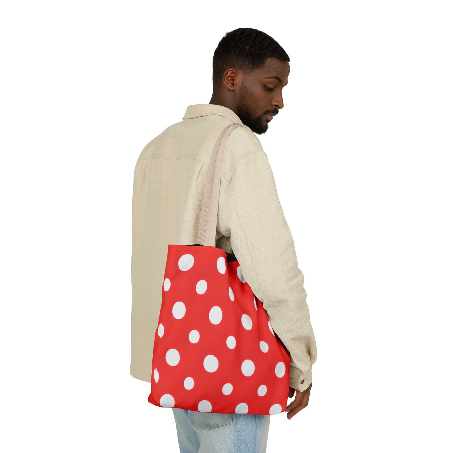 Reba's Red Polka Dot Canvas Tote Bag