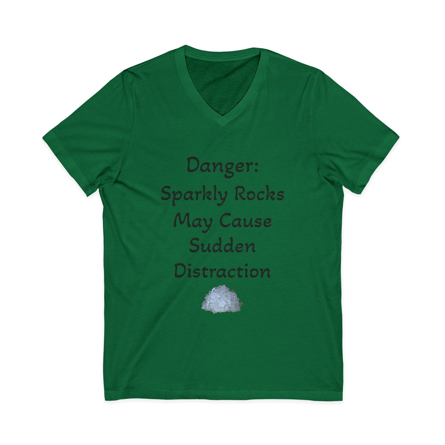 Diana's "Danger: Sparkly Rocks May Cause Sudden Distraction" Women's V-Neck Shirt
