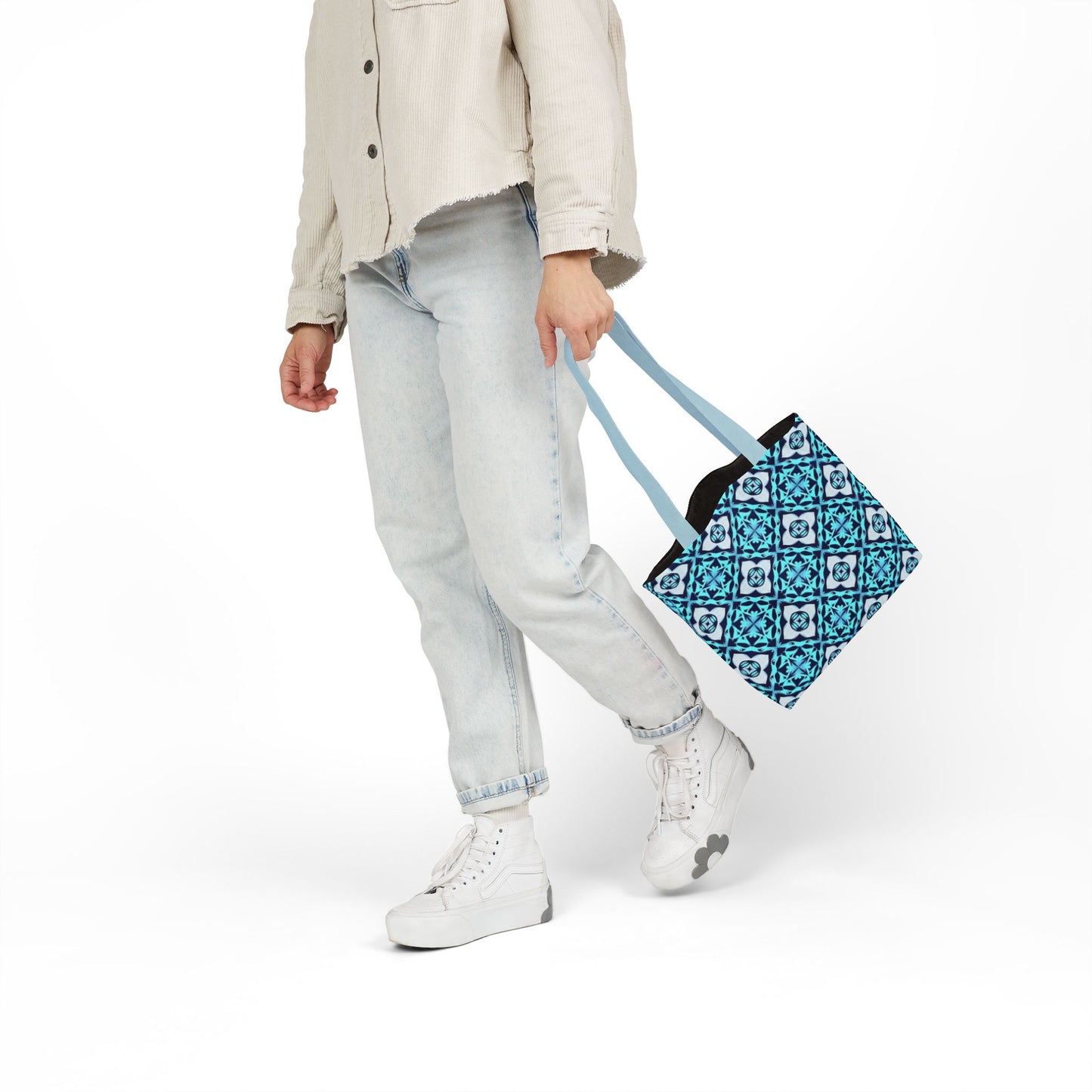 Gaia's Blue Geometric Tote Bag