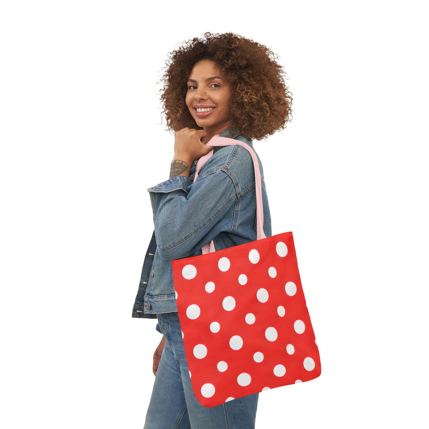 Reba's Red Polka Dot Canvas Tote Bag