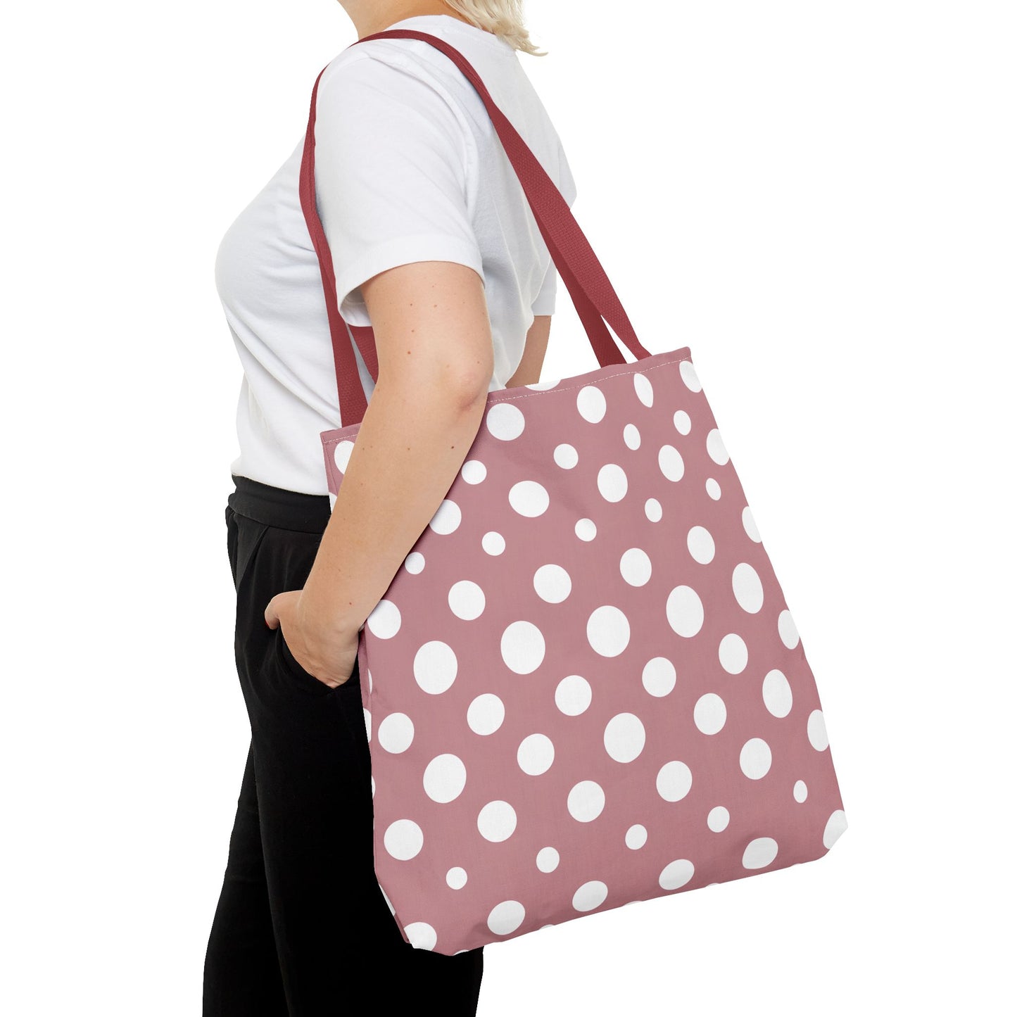 Chic Pink Polka Dot Tote Bag