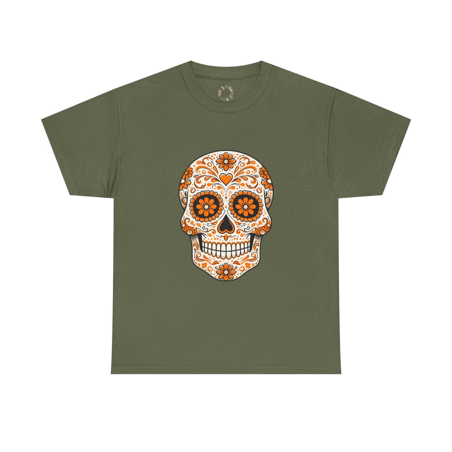 Ophelia's Orange Sugar Skull Adult Shirt