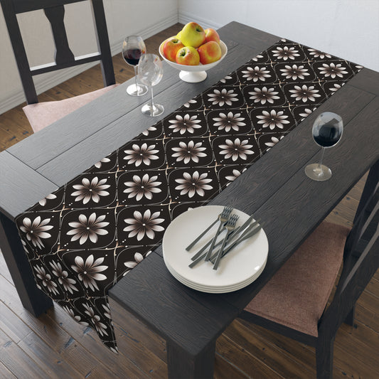 Blinky's Brown Floral Tile Table Runner