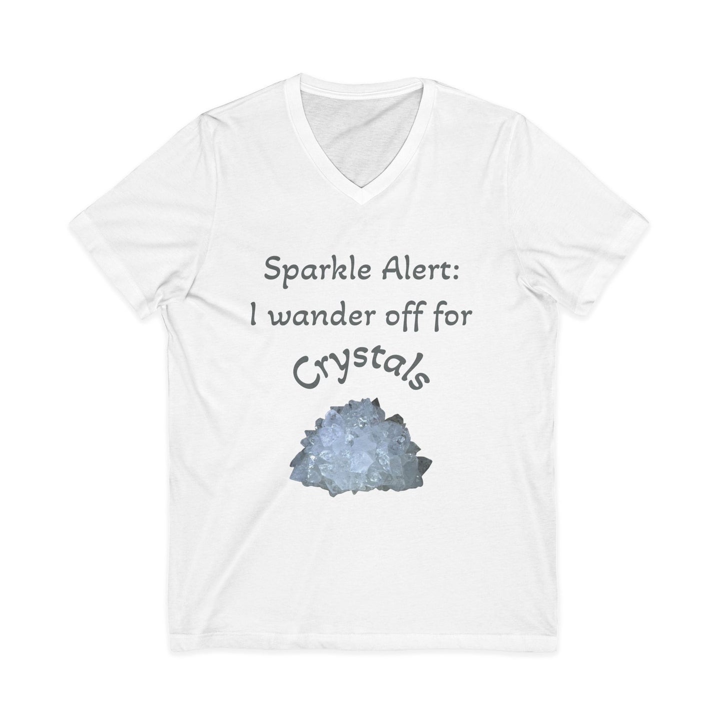 Suzie's "Sparkle Alert: I wander off for Crystals' Women's V-Neck Adult Shirt