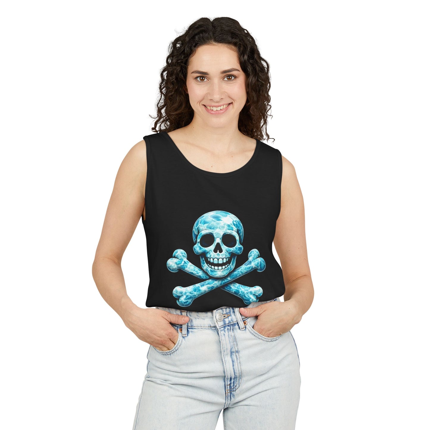 Barnie's Blue Skull & Crossbones Tank Shirt