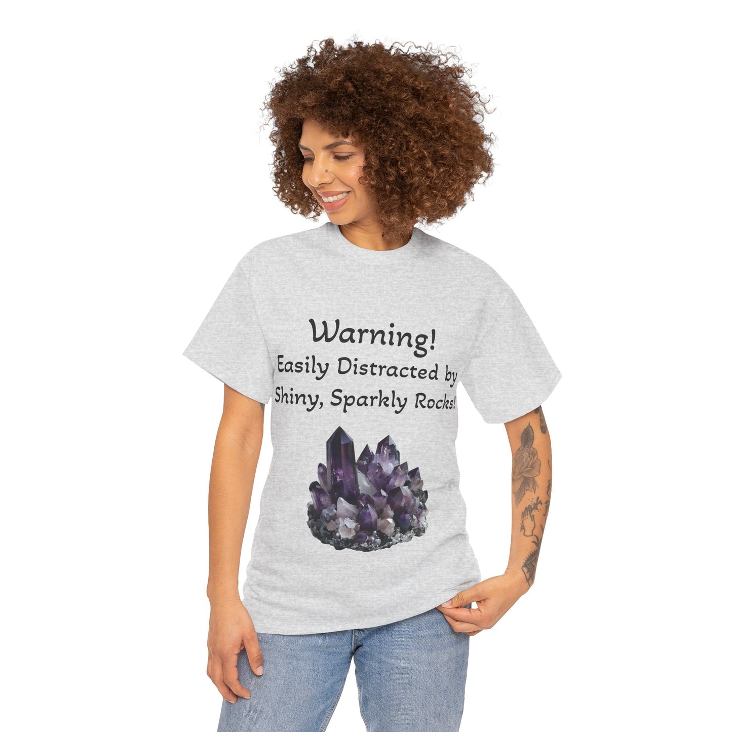 Waylon's "Warning! Easily Distracted by Shiny, Sparkly Rocks!" Adult Shirt