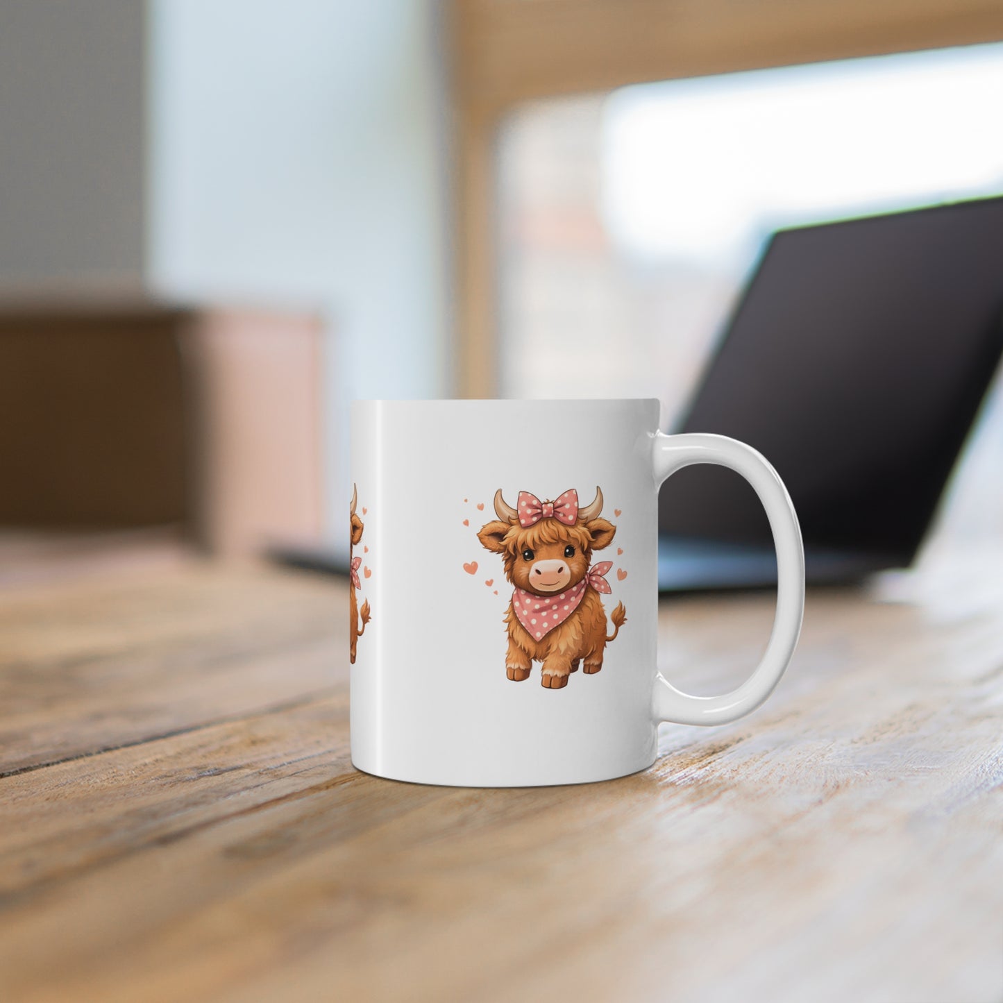 Helena's Highland Cow Ceramic Mug, Coffee Cup