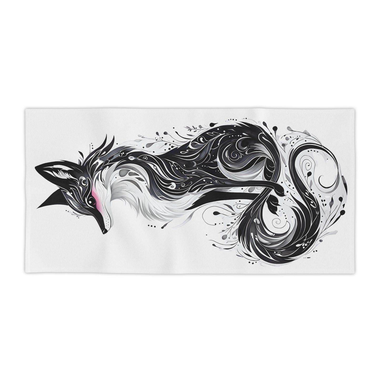 Mystic Black Fox Beach Towel