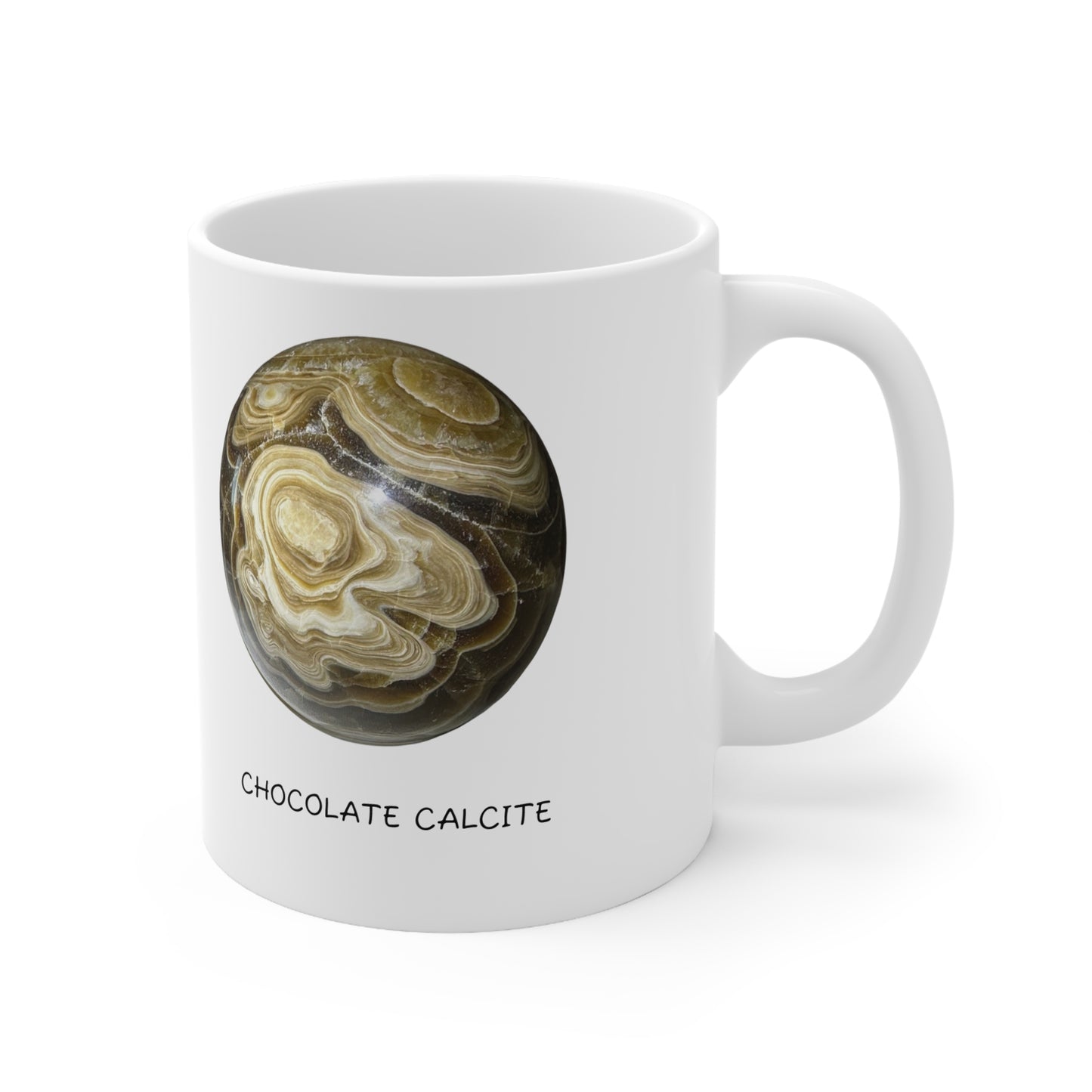 Chocolate Calcite Crystal Collection Ceramic Mug, Coffee Cup