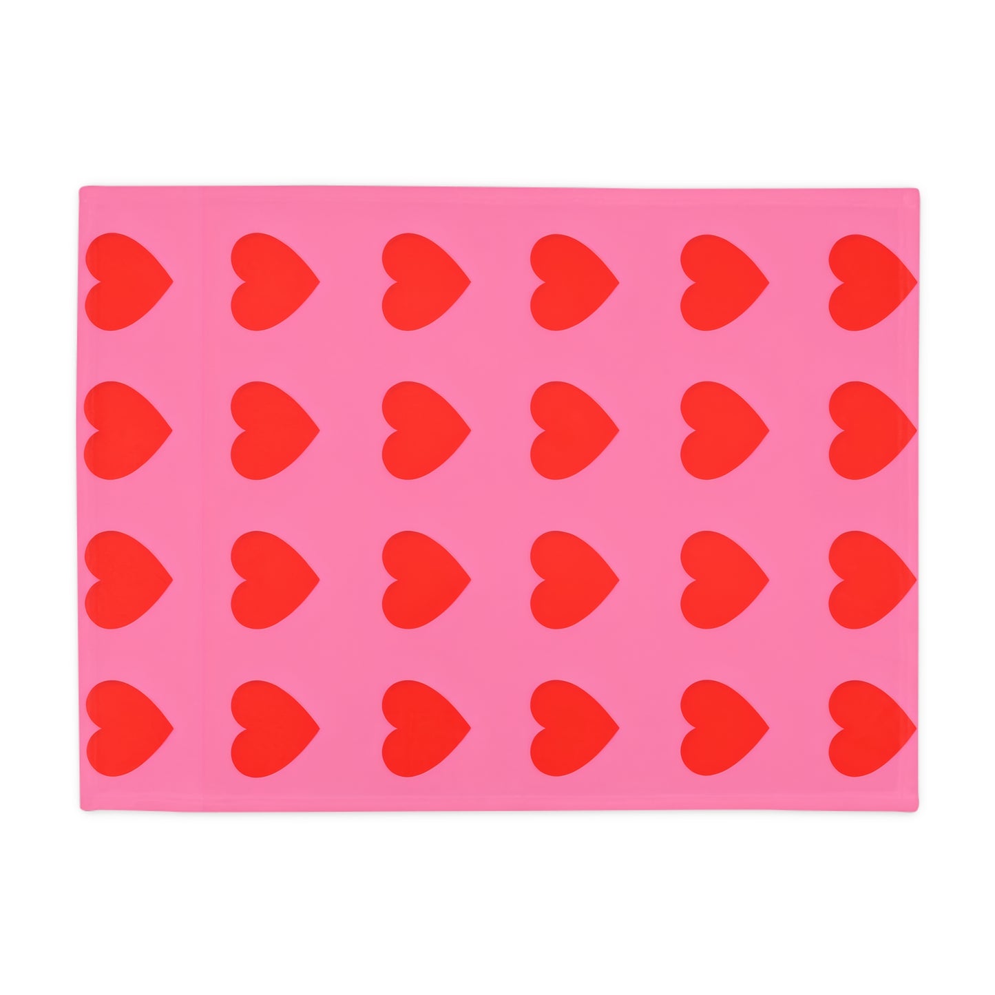 Pia's Pink & Red Heart Plush Fleece Blanket