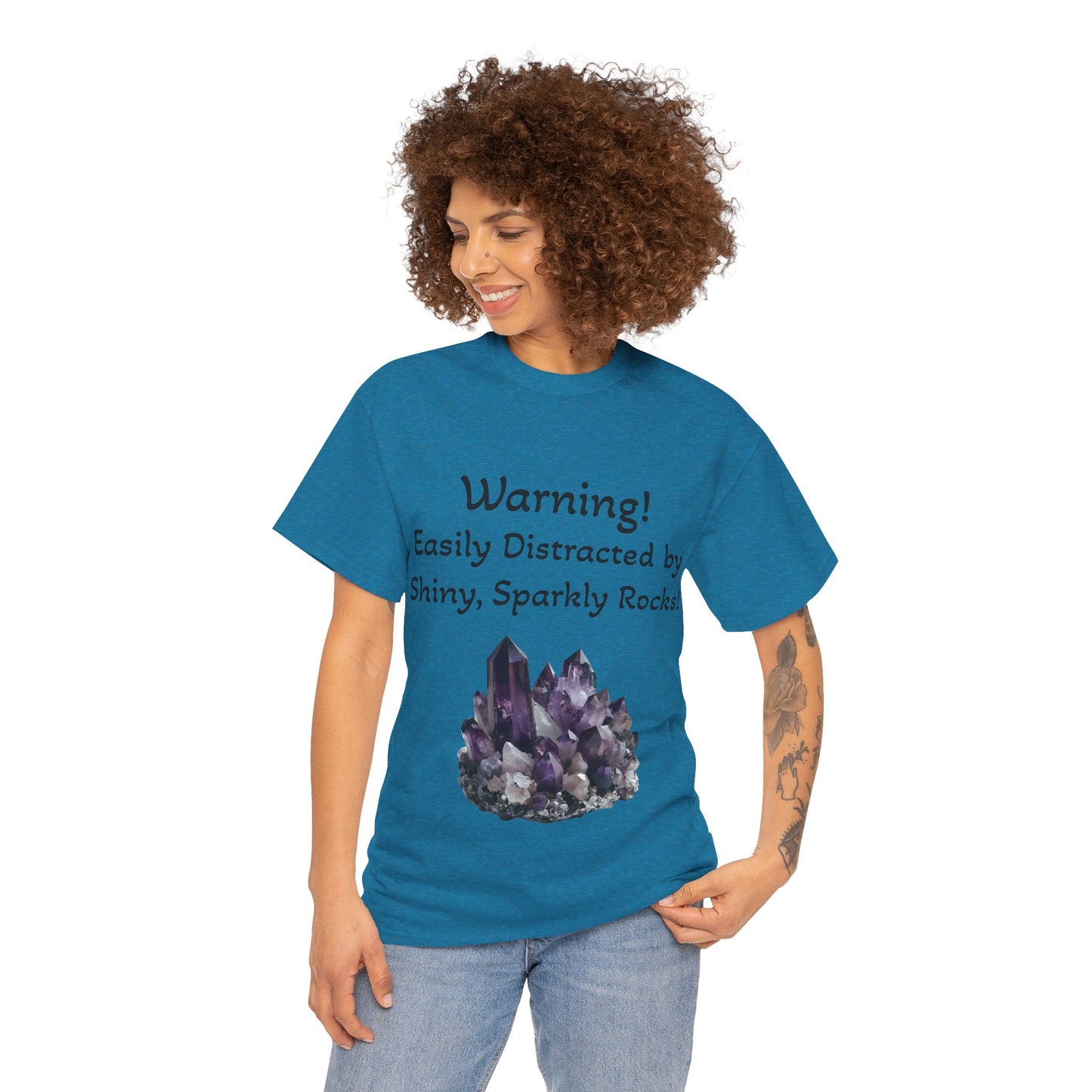 Waylon's "Warning! Easily Distracted by Shiny, Sparkly Rocks!" Adult Shirt