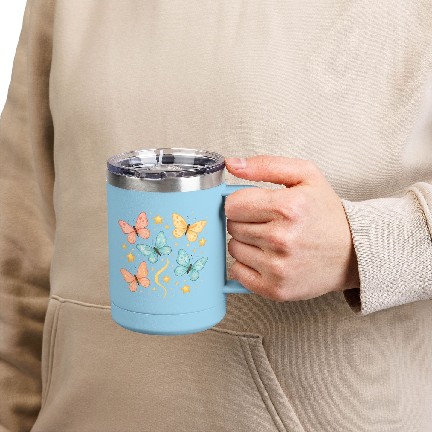 Barb's Butterfly & Stars Coffee Mug Tumbler