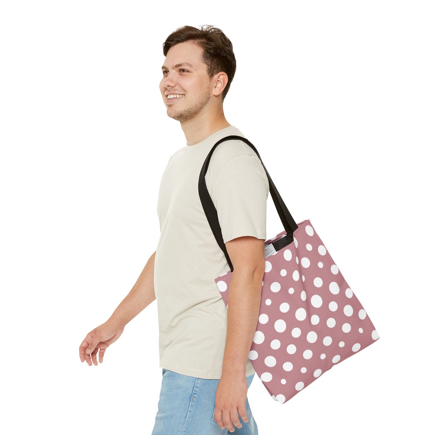 Chic Pink Polka Dot Tote Bag
