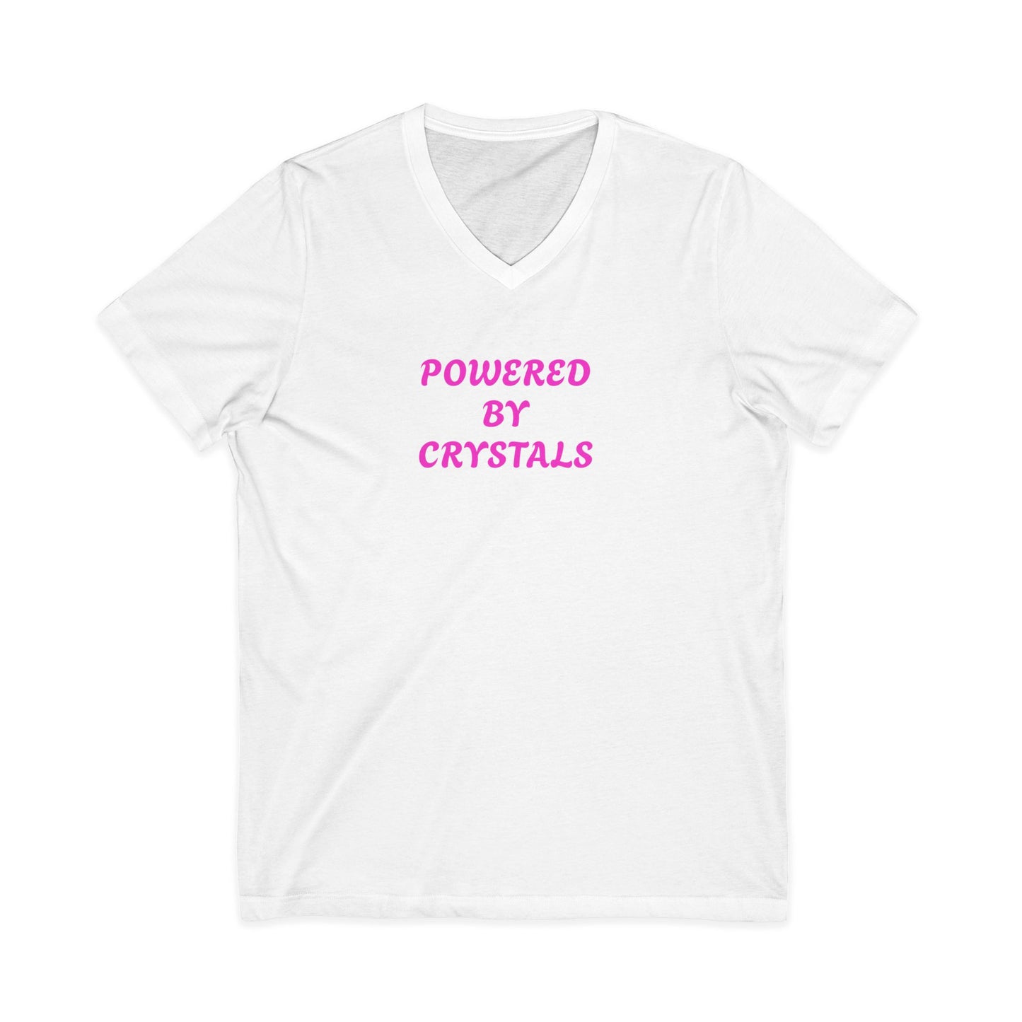 Powered by Crystals V-Neck Adult Shirt
