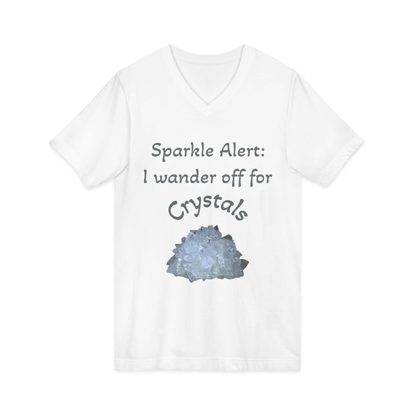 Suzie's "Sparkle Alert: I wander off for Crystals' Women's V-Neck Adult Shirt