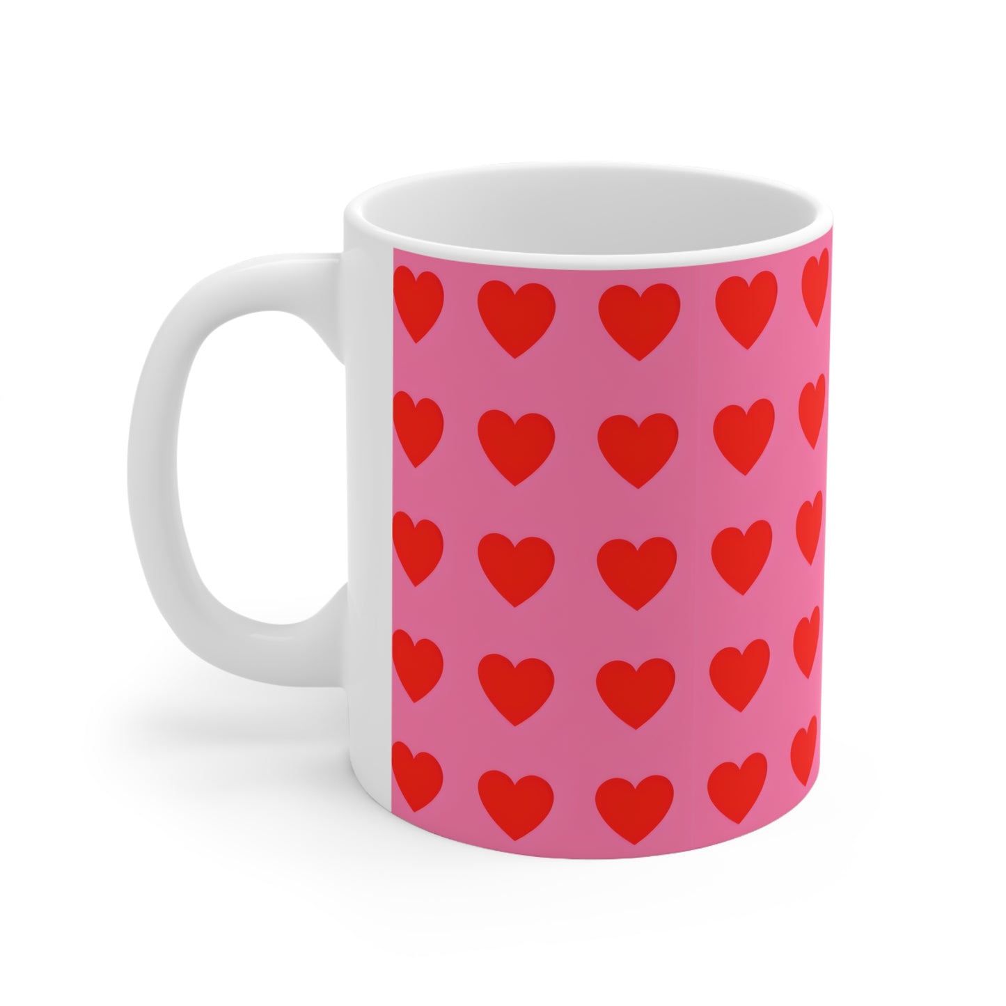 Priscilla's Pink Heart Ceramic Mug, Coffee Cup