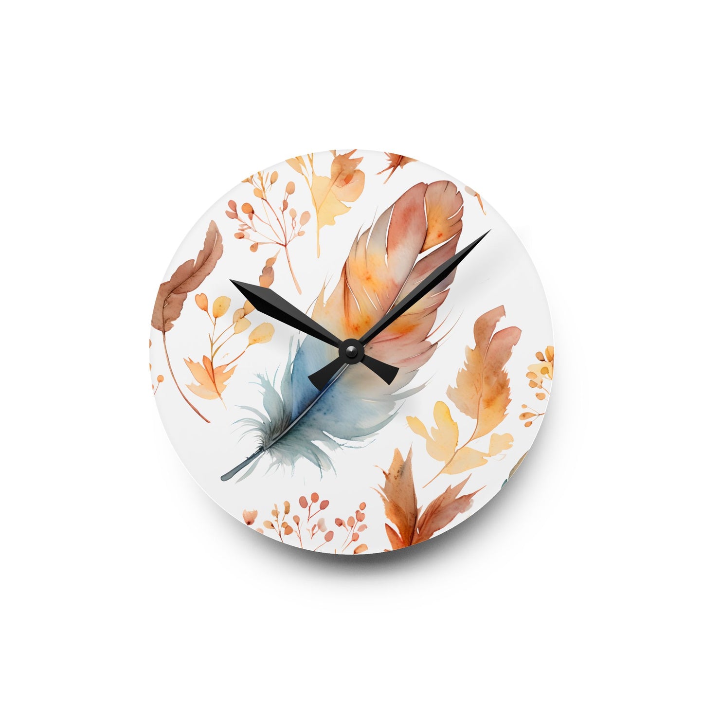 Rusty's Feather Acrylic Wall Clock