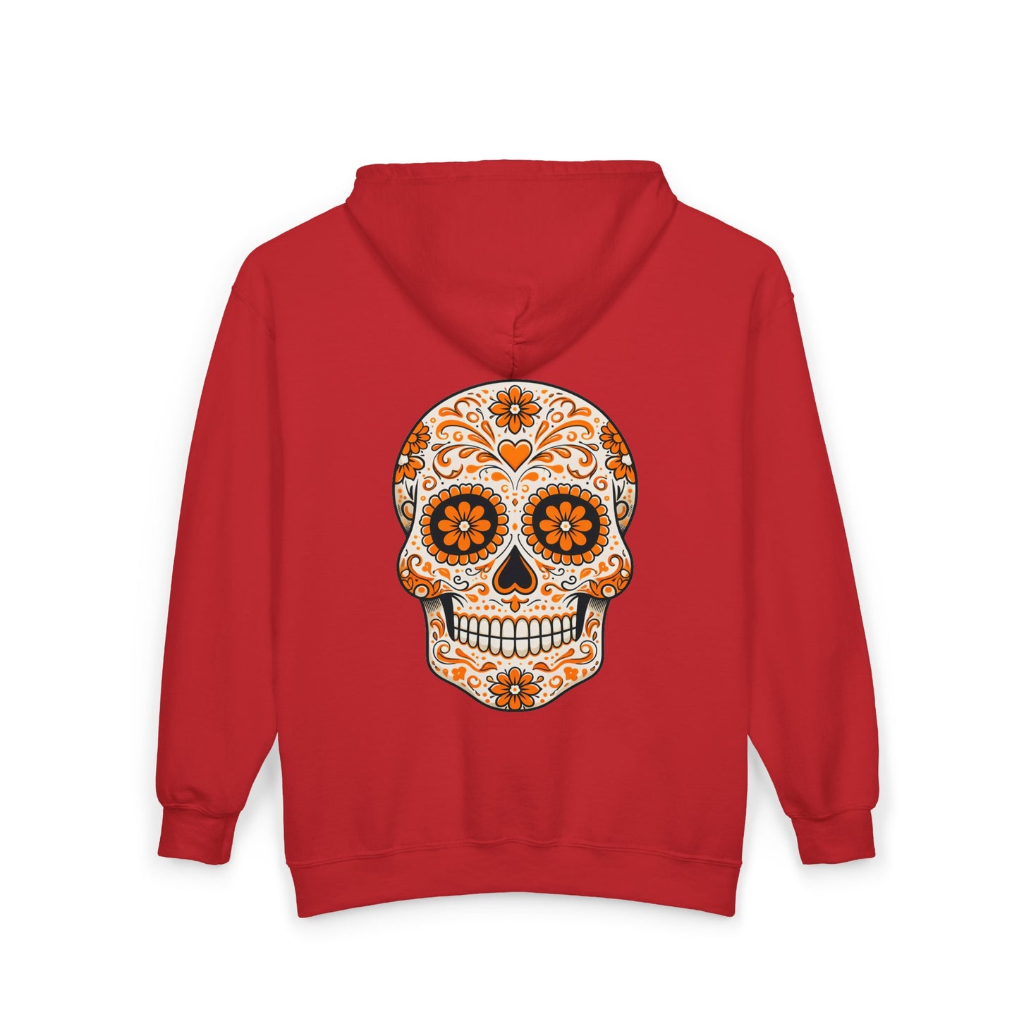 Orange Sugar Skull Full Zip Sweatshirt - Hooded