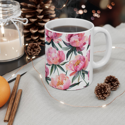 Paloma's Peonies Ceramic Mug, Coffee Cup