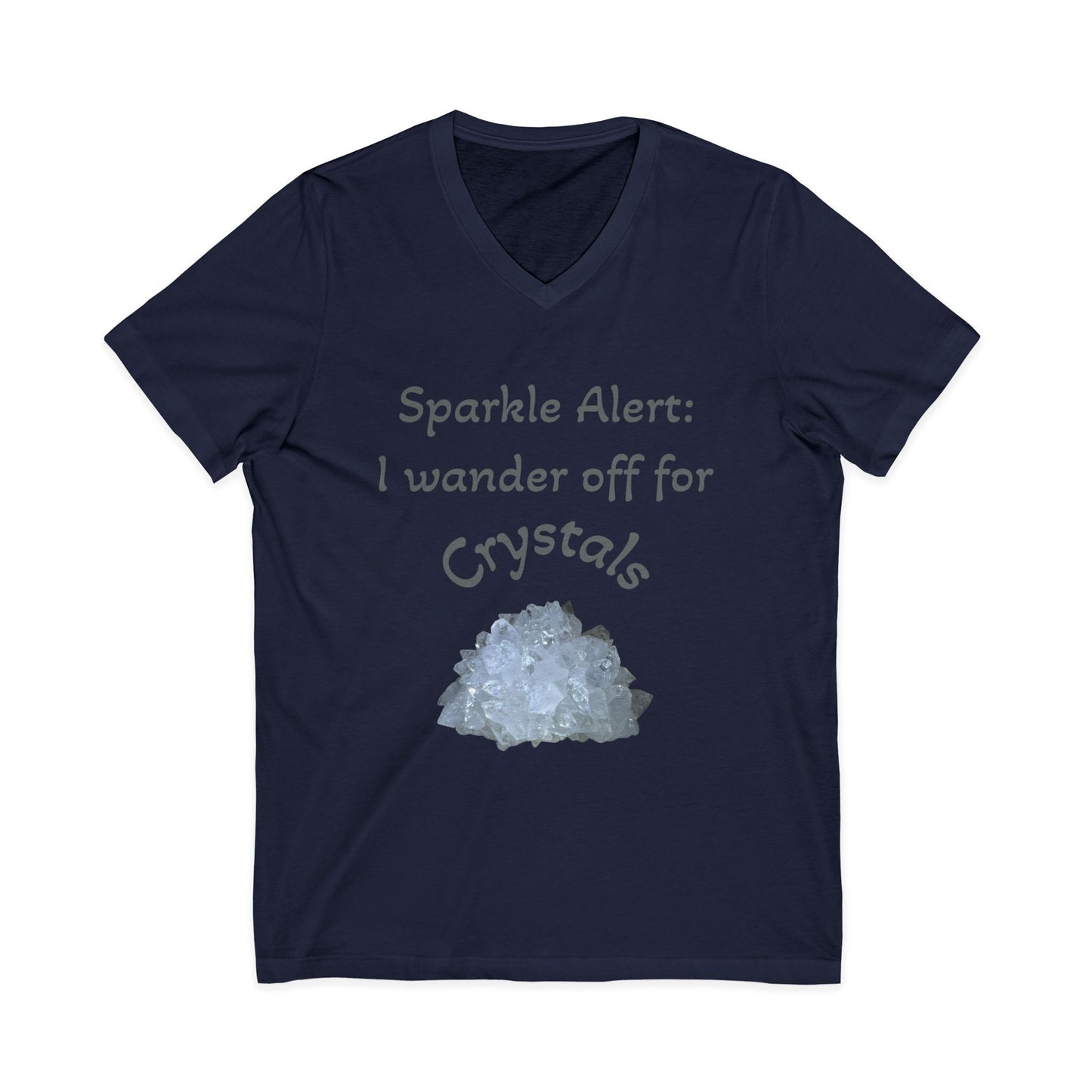 Suzie's "Sparkle Alert: I wander off for Crystals' Women's V-Neck Adult Shirt