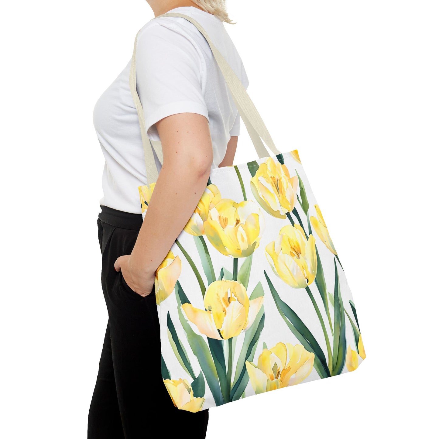 Yetta's Yellow Tulip Floral Tote Bag