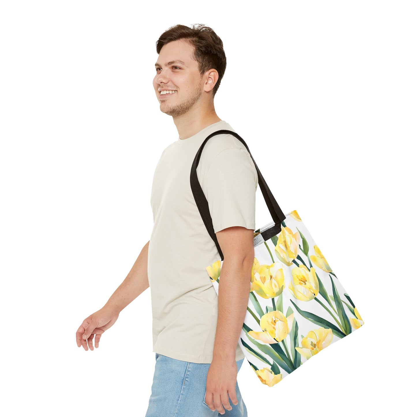 Yetta's Yellow Tulip Floral Tote Bag