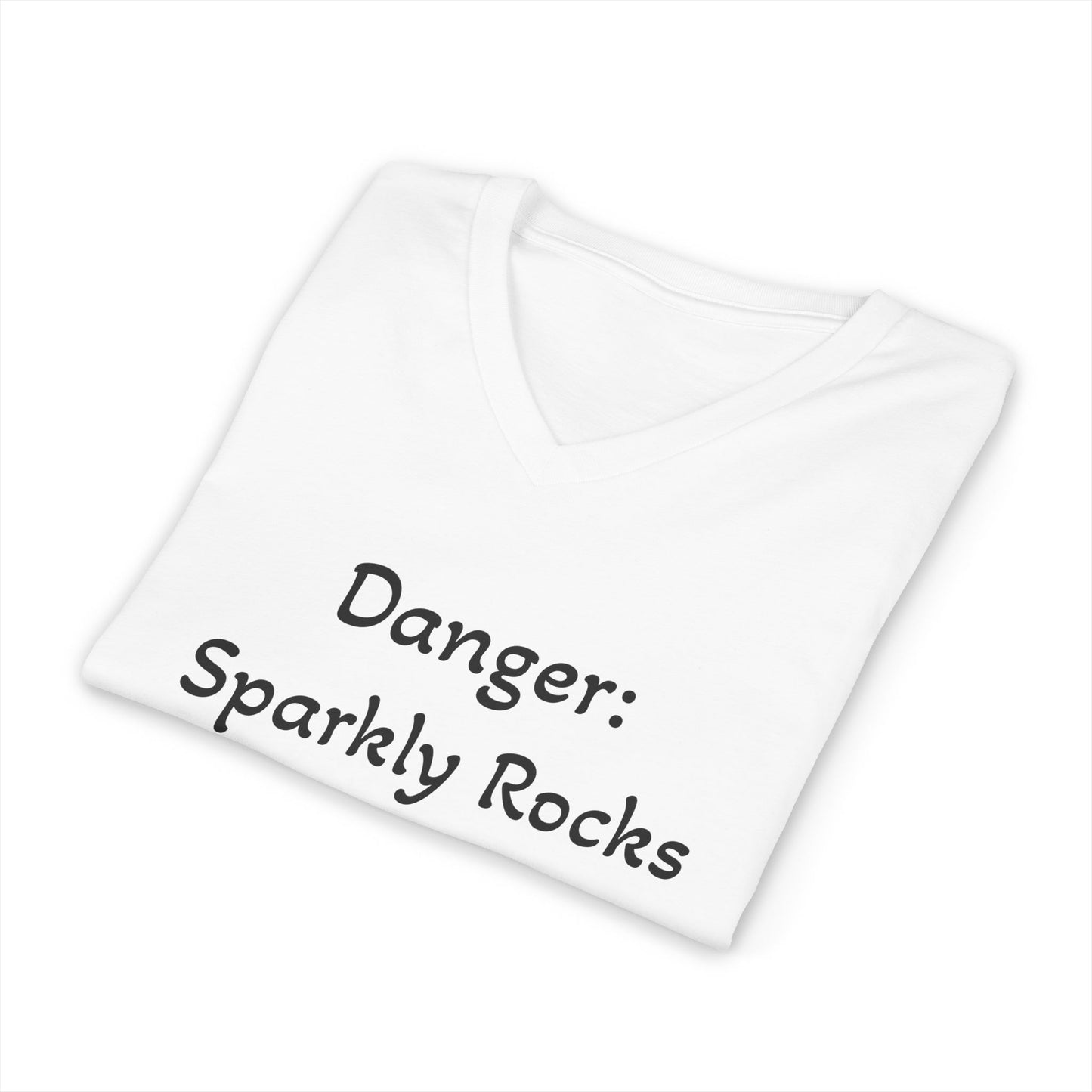 Diana's "Danger: Sparkly Rocks May Cause Sudden Distraction" Women's V-Neck Shirt