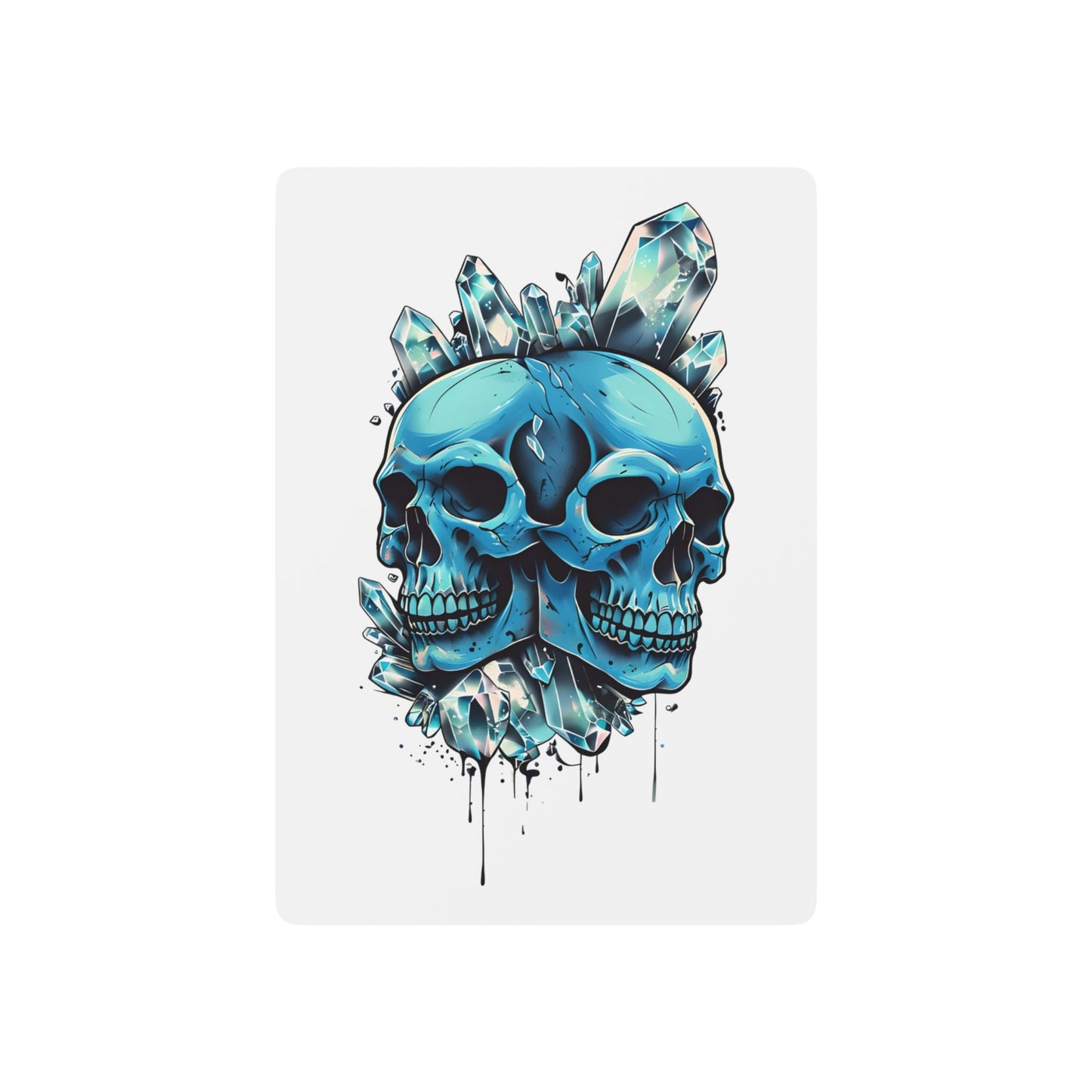 Blue Double Crystal Skull Playing Cards