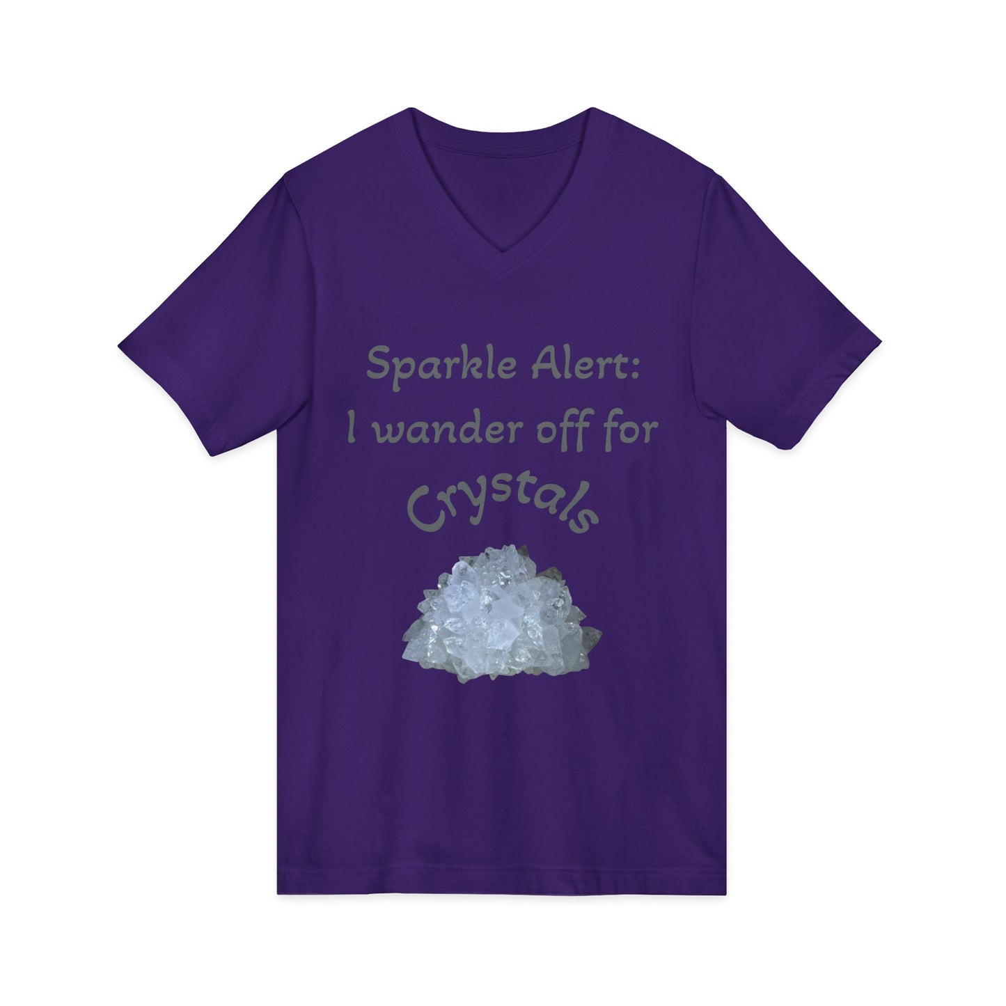 Suzie's "Sparkle Alert: I wander off for Crystals' Women's V-Neck Adult Shirt